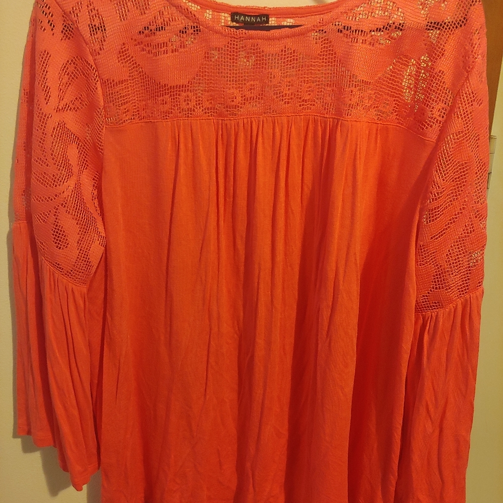 Ladies Hannah X large orange flare sleeved blouse